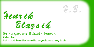 henrik blazsik business card